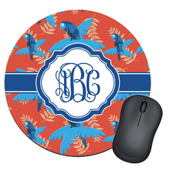 Blue Parrot Round Mouse Pad (Personalized)
