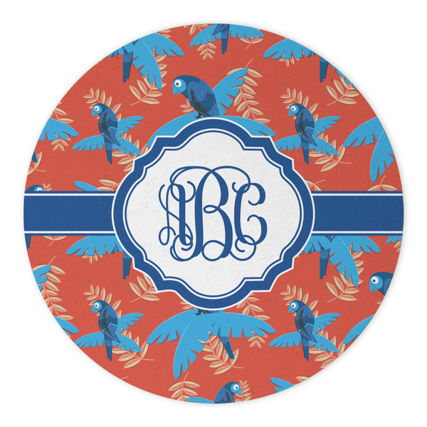 Blue Parrot Round Paper Coaster - Approval