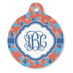 Blue Parrot Round Pet ID Tag - Large (Personalized)