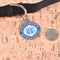 Blue Parrot Round Pet ID Tag - Large - In Context