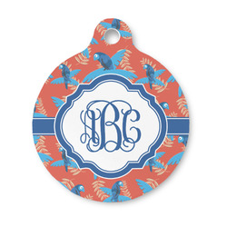 Blue Parrot Round Pet ID Tag - Small (Personalized)