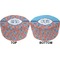 Blue Parrot Round Pouf Ottoman (Top and Bottom)