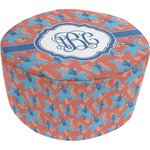 Blue Parrot Round Pouf Ottoman (Personalized)