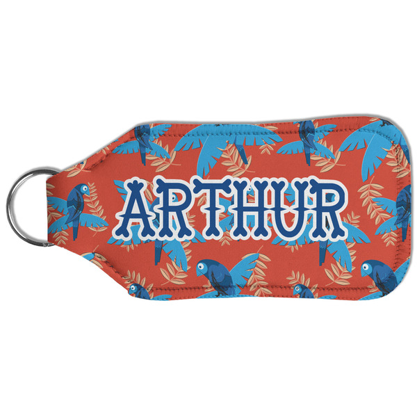 Blue Parrot Sanitizer Holder Keychain - Large (Back)