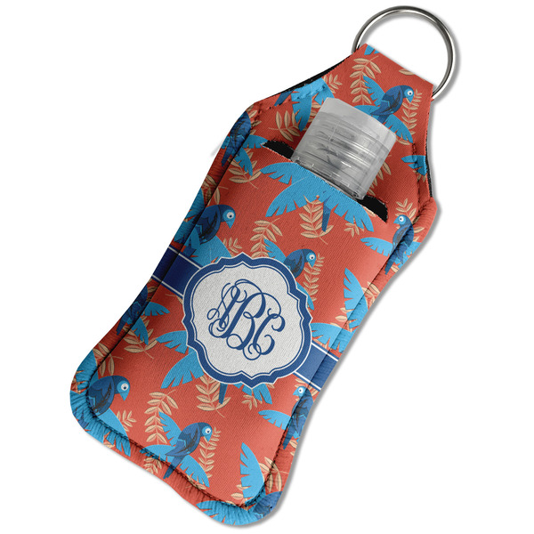 Blue Parrot Sanitizer Holder Keychain - Large in Case