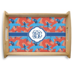 Blue Parrot Natural Wooden Tray - Small (Personalized)