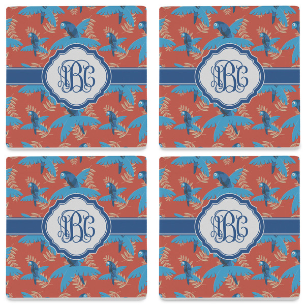 Blue Parrot Set of 4 Sandstone Coasters - See All 4 View