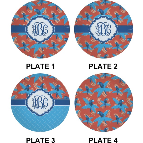 Blue Parrot Set of Appetizer / Dessert Plates (Approval)