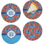 Blue Parrot Set of 4 Glass Appetizer / Dessert Plate 8" (Personalized)