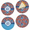 Blue Parrot Set of 4 Glass Appetizer / Dessert Plate 8" (Personalized)