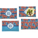 Blue Parrot Set of 4 Glass Rectangular Lunch / Dinner Plate (Personalized)