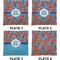 Blue Parrot Set of Square Dinner Plates (Approval)