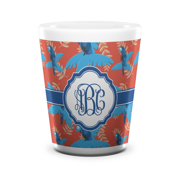 Blue Parrot Shot Glass - White - FRONT
