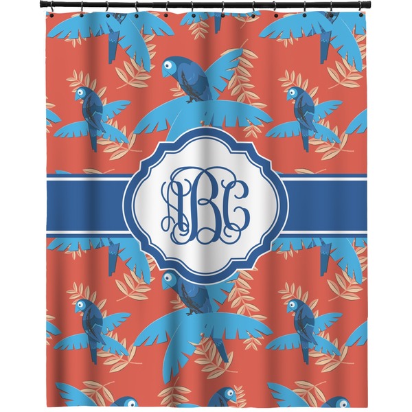 Custom Blue Parrot Extra Long Shower Curtain - 70"x84" (Personalized)