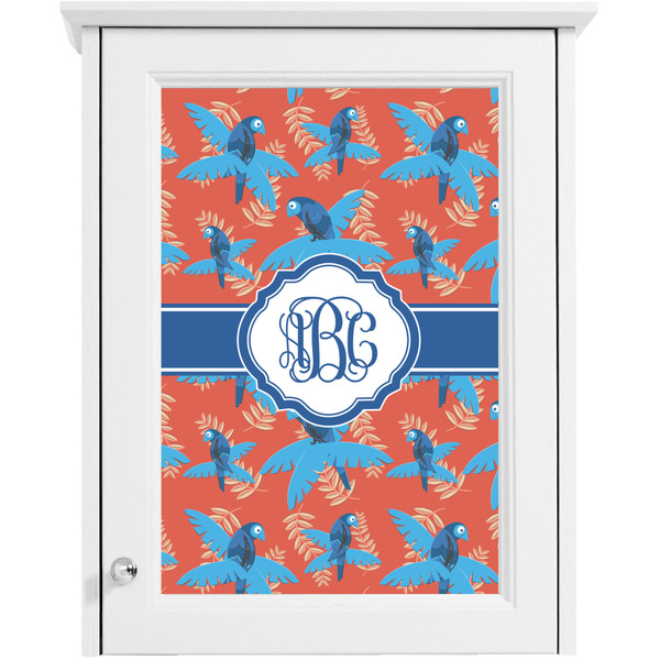 Blue Parrot Single White Cabinet Decal