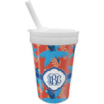 Blue Parrot Sippy Cup with Straw (Personalized)