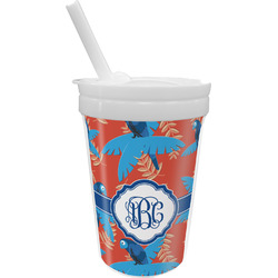 Blue Parrot Sippy Cup with Straw (Personalized)