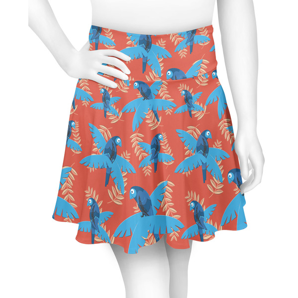 Custom Blue Parrot Skater Skirt - 2X Large
