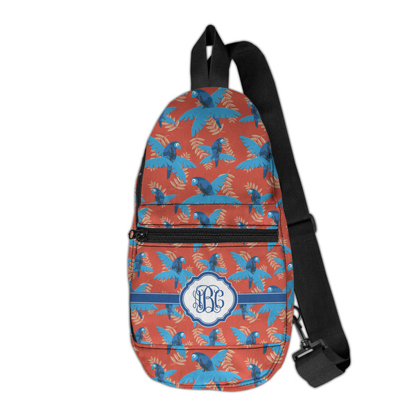 Custom Blue Parrot Sling Bag (Personalized)