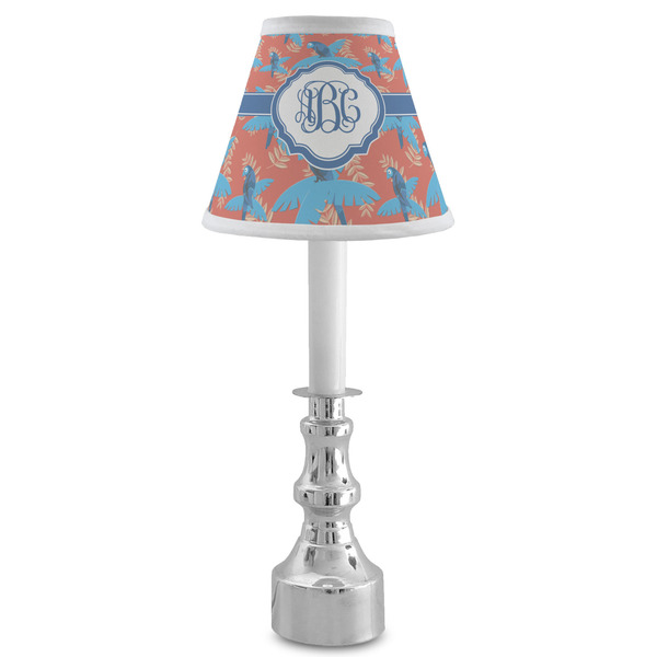 Blue Parrot Small Chandelier Lamp - LIFESTYLE (on candle stick)