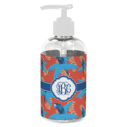 Blue Parrot Plastic Soap / Lotion Dispenser (8 oz - Small - White) (Personalized)