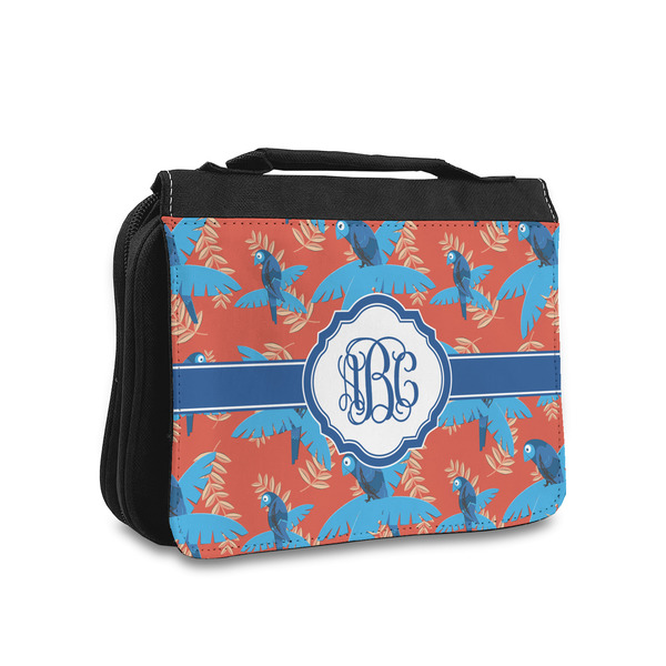 Custom Blue Parrot Toiletry Bag - Small (Personalized)