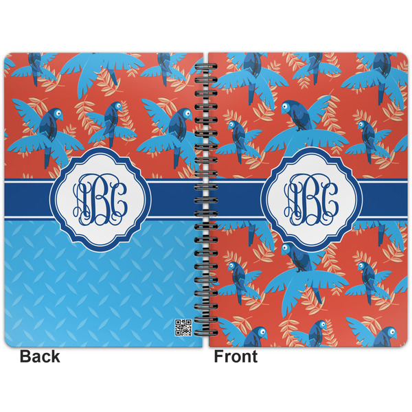 Blue Parrot Spiral Journal 7 x 10 - Apvl