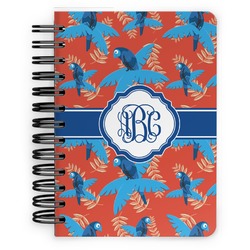 Blue Parrot Spiral Notebook - 5x7 w/ Monogram