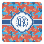 Blue Parrot Square Decal - XLarge (Personalized)