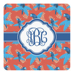 Blue Parrot Square Decal - Small (Personalized)