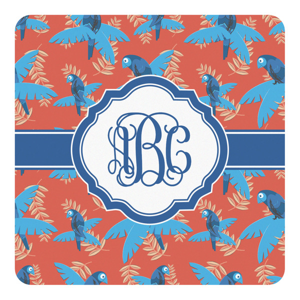 Custom Blue Parrot Square Decal - XLarge (Personalized)