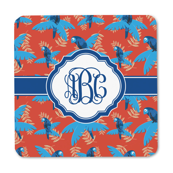 Blue Parrot Square Fridge Magnet - FRONT