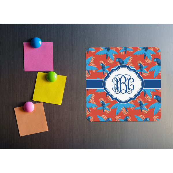 Blue Parrot Square Fridge Magnet - LIFESTYLE