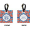 Blue Parrot Square Luggage Tag (Front + Back)
