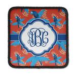 Blue Parrot Iron On Square Patch w/ Monogram