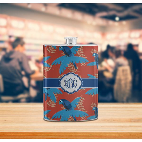 Blue Parrot Stainless Steel Flask - LIFESTYLE 2