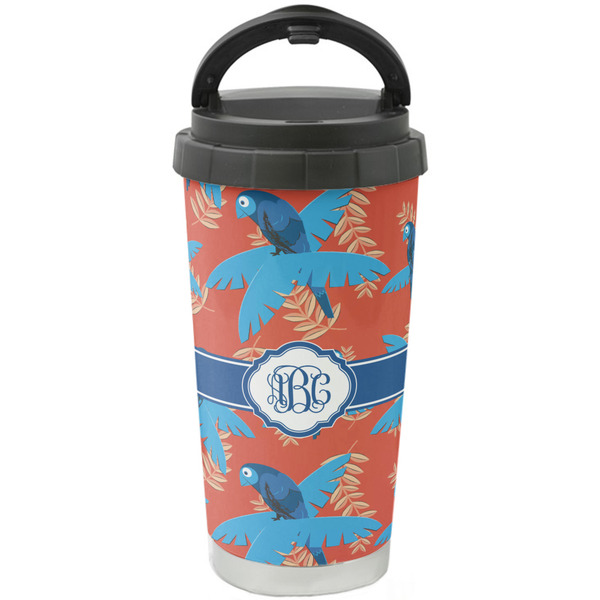 Custom Blue Parrot Stainless Steel Coffee Tumbler (Personalized)