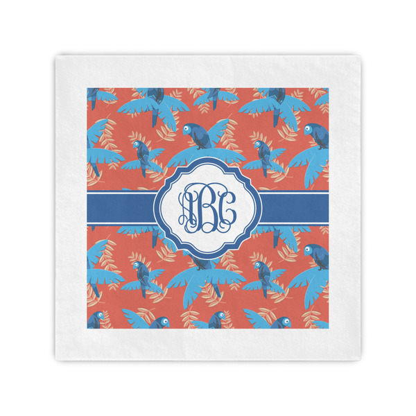 Custom Blue Parrot Cocktail Napkins (Personalized)
