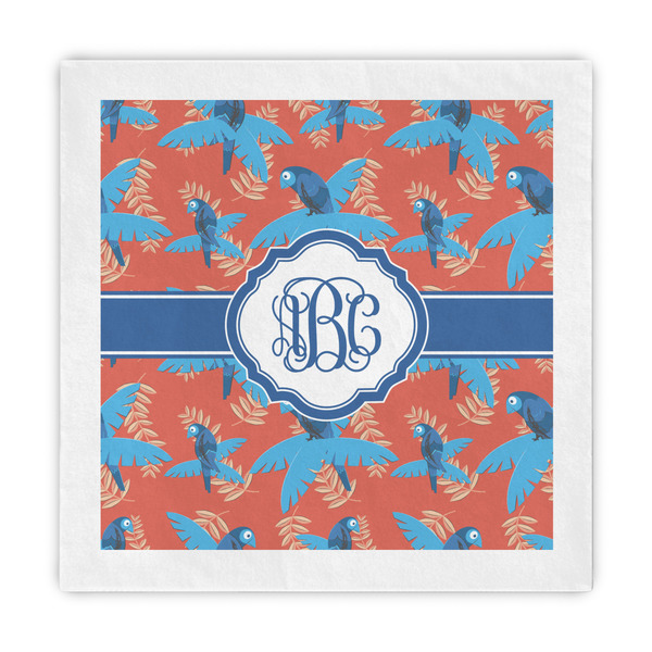Custom Blue Parrot Standard Decorative Napkins (Personalized)