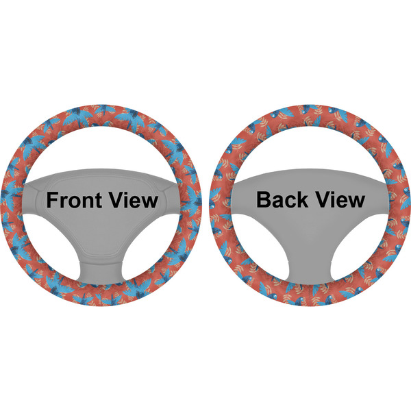 Blue Parrot Steering Wheel Cover- Front and Back