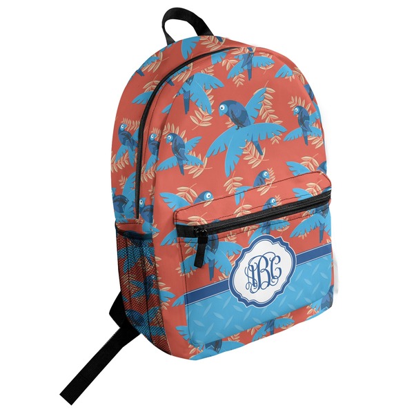 Custom Blue Parrot Student Backpack (Personalized)