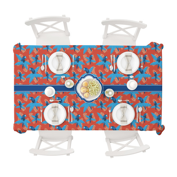 Blue Parrot Tablecloths (58"x102") - TOP VIEW
