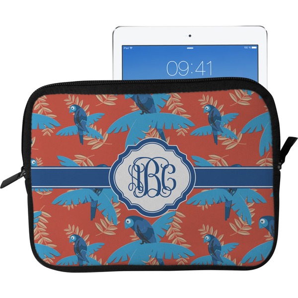 Custom Blue Parrot Tablet Case / Sleeve - Large (Personalized)