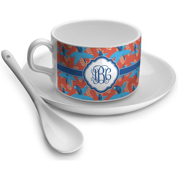 Custom Blue Parrot Tea Cup (Personalized)