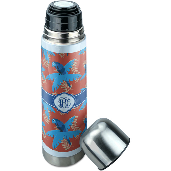 Blue Parrot Thermos - Lid Off