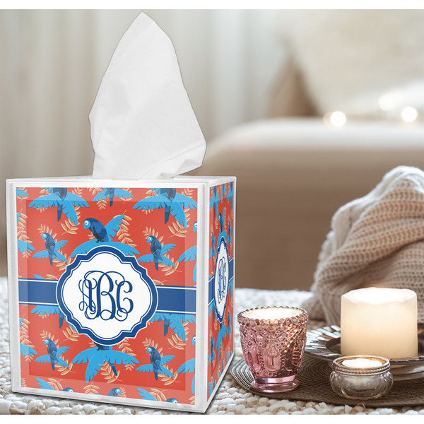 Blue Parrot Tissue Box - LIFESTYLE