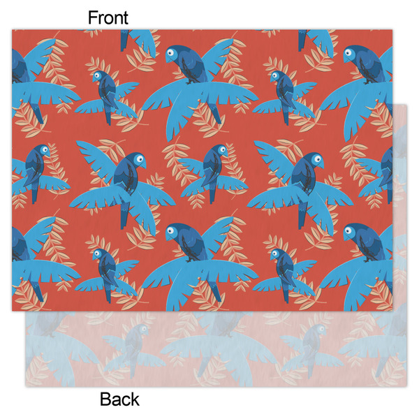 Blue Parrot Tissue Paper - Heavyweight - Large - Front & Back
