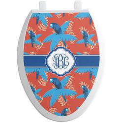 Blue Parrot Toilet Seat Decal - Elongated (Personalized)