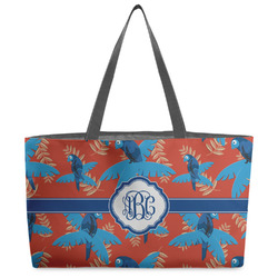 Blue Parrot Beach Totes Bag - w/ Black Handles (Personalized)