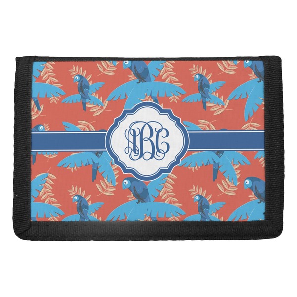 Custom Blue Parrot Trifold Wallet (Personalized)